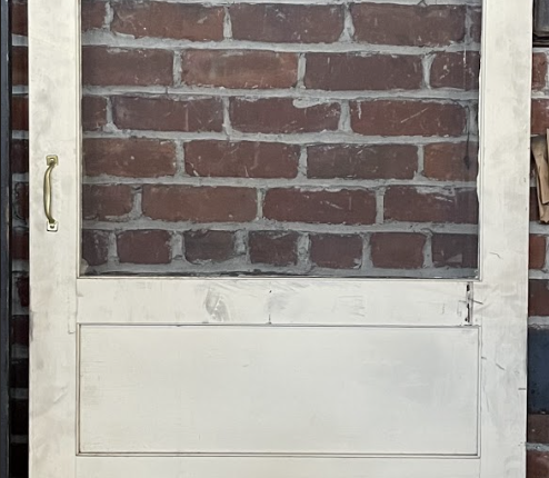 White Shabby Chic Screen Door - 1/2 Lite / 3 Panel Bottom -