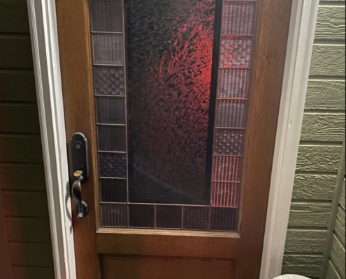 Door With Glass Luxfer Prism Tiles