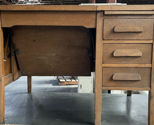 Vintage Typewriter Desk with Convertible Tuck Away Feature