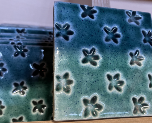 Vintage Tiles (Green Inset Flowers)
