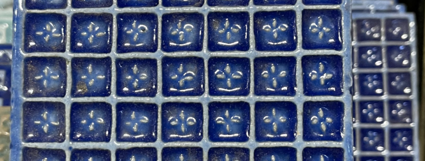 Vintage Tile (Cobalt Flowers)