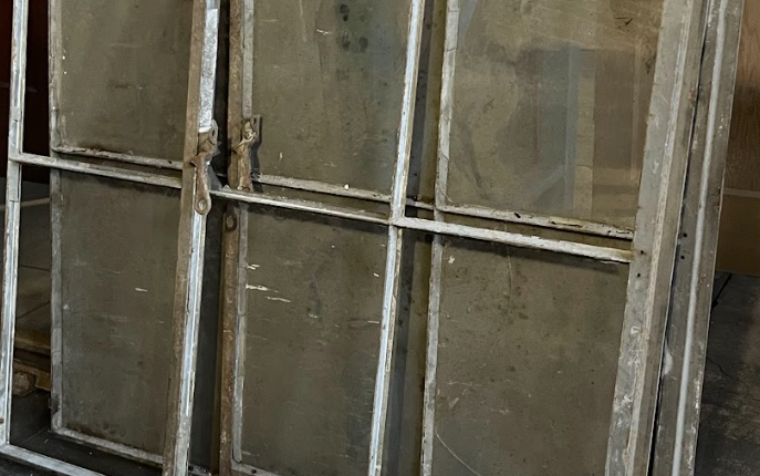 Vintage Industrial 6 Lite Steel Sash Window For Sale Operable